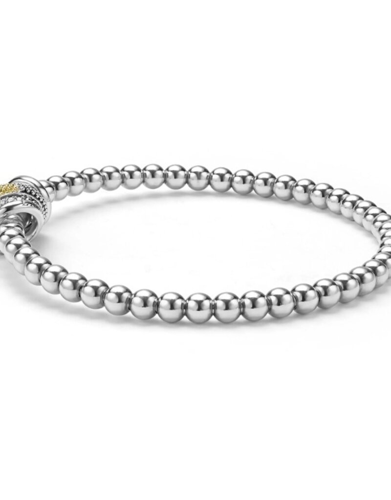 LAGOS Caviar Lux Two-Tone Four Ring Diamond Stretch Bracelet