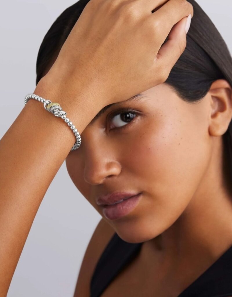 LAGOS Caviar Lux Two-Tone Four Ring Diamond Stretch Bracelet