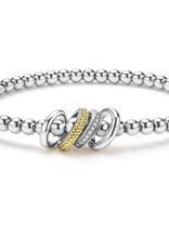 LAGOS Caviar Lux Two-Tone Four Ring Diamond Stretch Bracelet