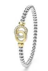 LAGOS Signature Caviar Two-Tone Interlocking Diamond Stretch Bracelet