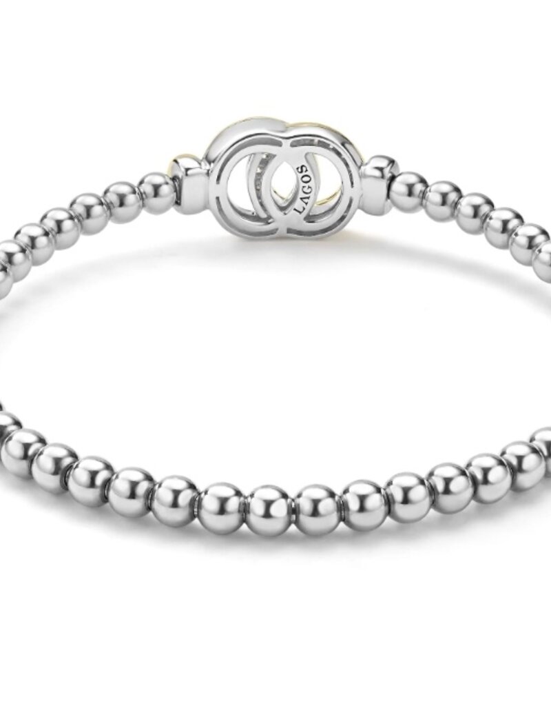LAGOS Signature Caviar Two-Tone Interlocking Diamond Stretch Bracelet