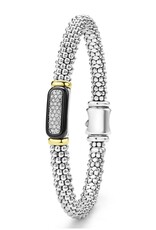 LAGOS Black Caviar Two-Tone Black Ceramic Diamond Caviar Bracelet | 6mm