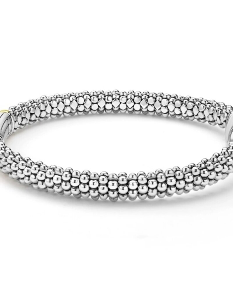 LAGOS Black Caviar Two-Tone Black Ceramic Diamond Caviar Bracelet | 6mm