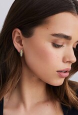 LAGOS Signature Caviar Two-Tone Linear Huggie Earrings