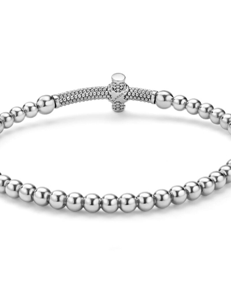 LAGOS Signature Caviar Two-Tone Caviar Cross Stretch Bracelet