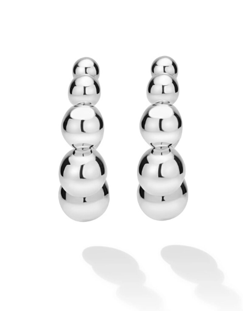 LAGOS Caviar Bubbly Silver Beaded Hoop Earrings