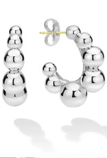 LAGOS Caviar Bubbly Silver Beaded Hoop Earrings