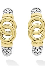LAGOS Signature Caviar Two-Tone Interlocking Hoop Earrings