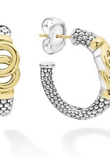 LAGOS Signature Caviar Two-Tone Interlocking Hoop Earrings
