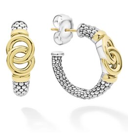 LAGOS Signature Caviar Two-Tone Interlocking Hoop Earrings