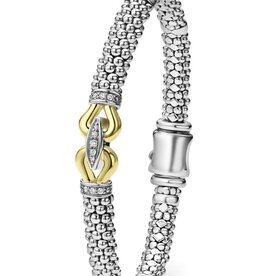 LAGOS Derby Two-Tone Caviar Buckle Diamond Bracelet | 9mm