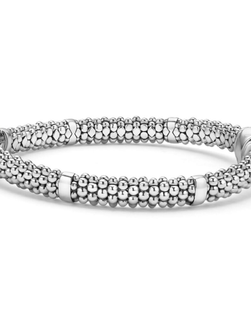 LAGOS Derby Two-Tone Caviar Buckle Diamond Bracelet | 9mm