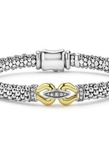 LAGOS Derby Two-Tone Caviar Buckle Diamond Bracelet | 9mm