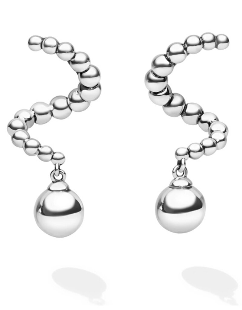 LAGOS Caviar Bubbly Silver Beaded Statement Drop Earrings