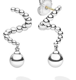 LAGOS Caviar Bubbly Silver Beaded Statement Drop Earrings