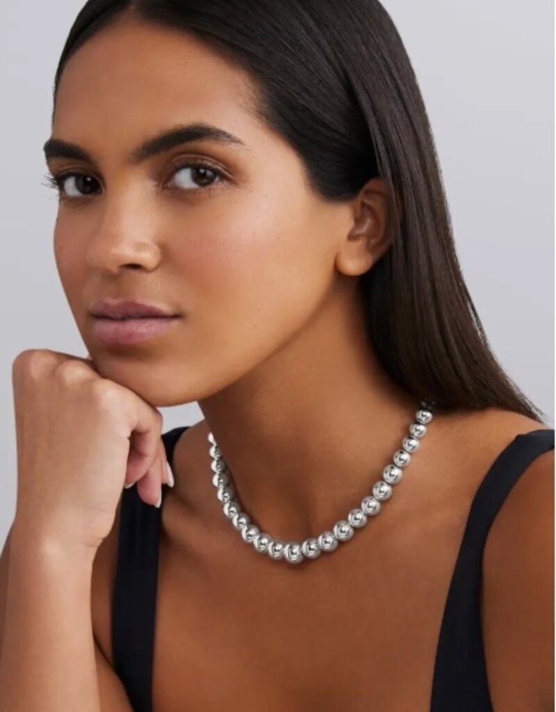 LAGOS Caviar Bubbly Silver Graduated Bead Necklace