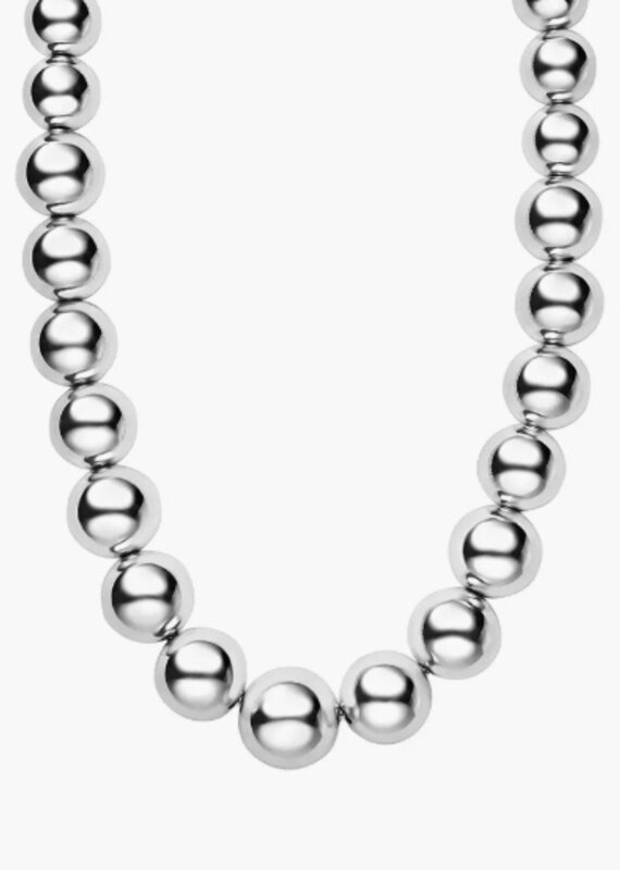 LAGOS Caviar Bubbly Silver Graduated Bead Necklace