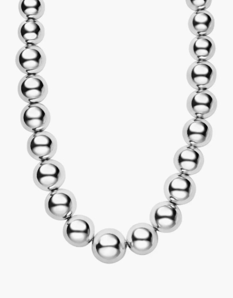 LAGOS Caviar Bubbly Silver Graduated Bead Necklace
