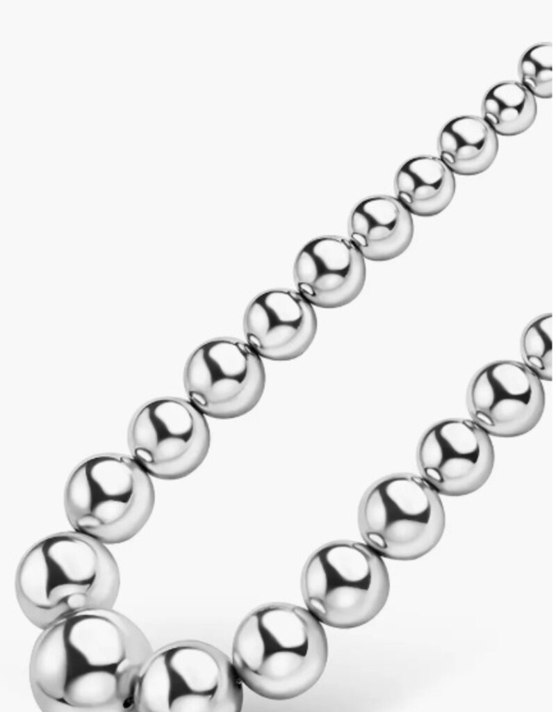 LAGOS Caviar Bubbly Silver Graduated Bead Necklace