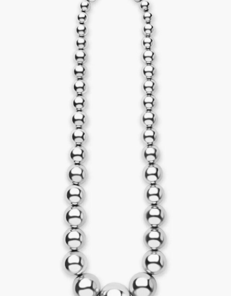 LAGOS Caviar Bubbly Silver Graduated Bead Necklace