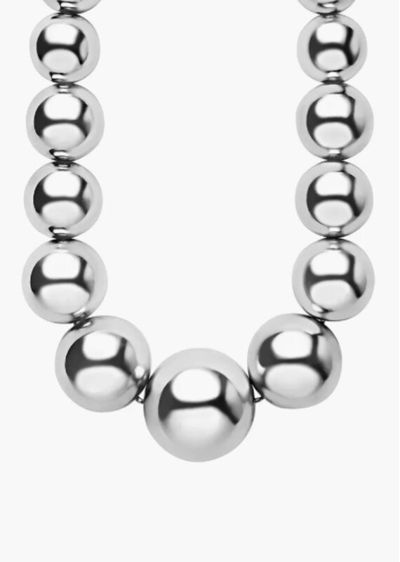 LAGOS Caviar Bubbly Silver Graduated Bead Necklace