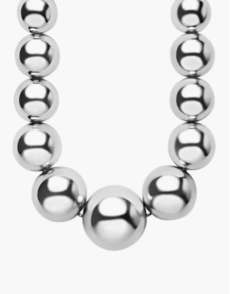 LAGOS Caviar Bubbly Silver Graduated Bead Necklace