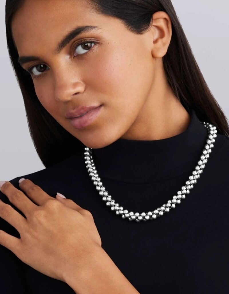 LAGOS Caviar Bubbly Silver Beaded Necklace
