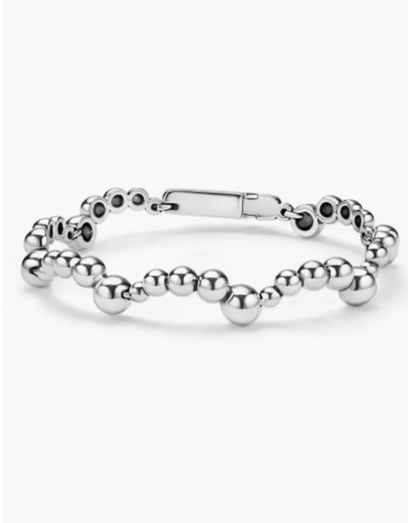 LAGOS Caviar Bubbly Silver Beaded Scalloped Bracelet