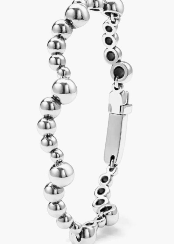 LAGOS Caviar Bubbly Silver Beaded Scalloped Bracelet