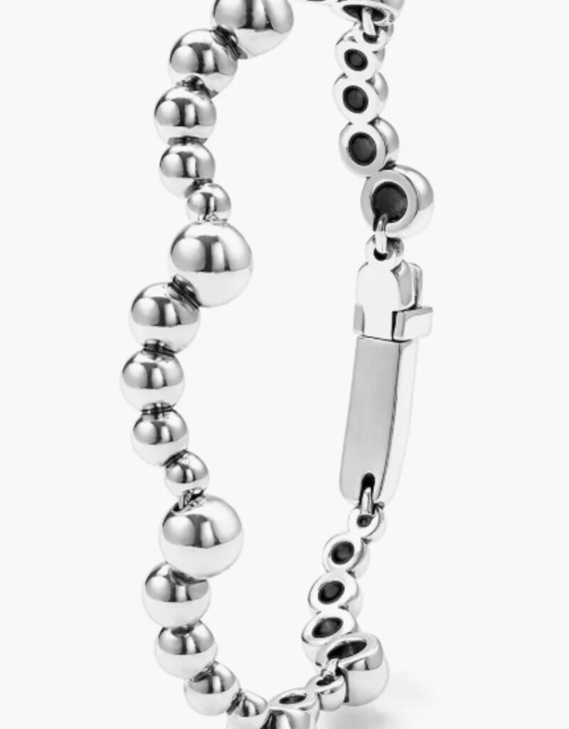 LAGOS Caviar Bubbly Silver Beaded Scalloped Bracelet