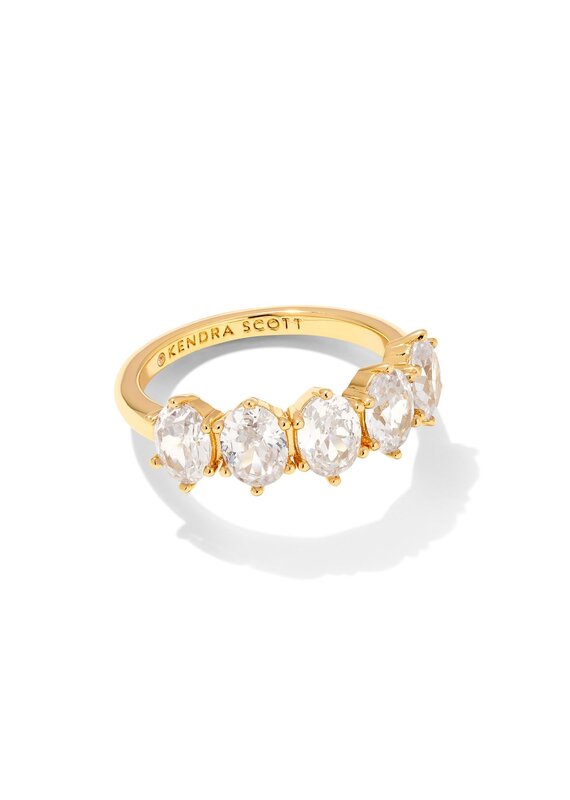 KENDRA SCOTT Cailin Crystal Band Ring in Gold