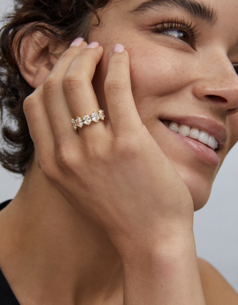 KENDRA SCOTT Cailin Crystal Band Ring in Gold