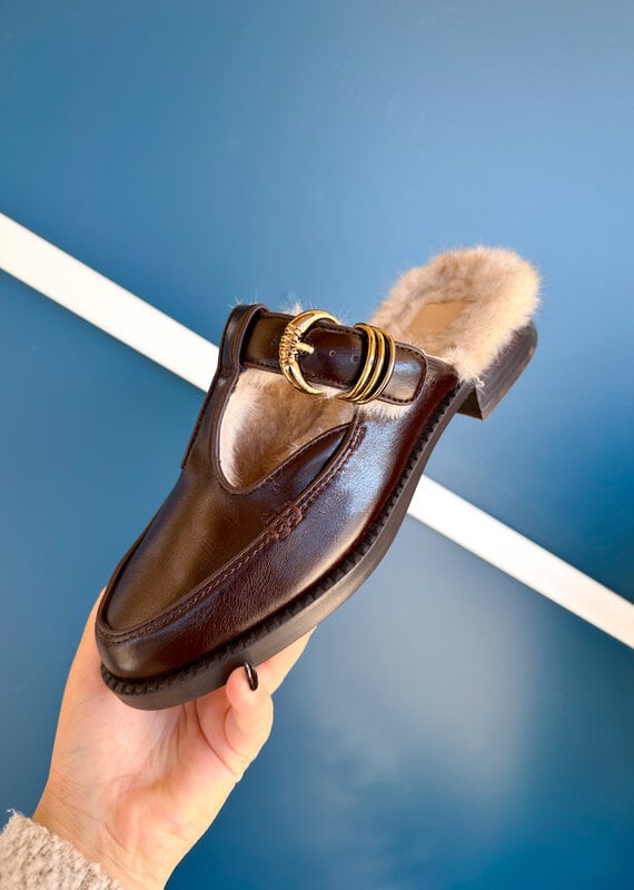 J.HOFFMAN'S Harlah Plush Flats- Chocolate