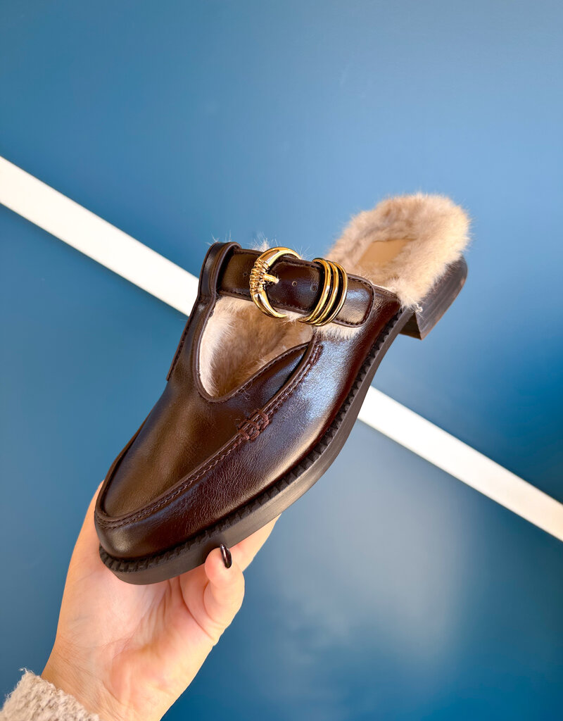 J.HOFFMAN'S Harlah Plush Flats- Chocolate