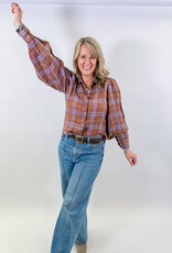 J.HOFFMAN'S Camille Top- Hazelnut Checks