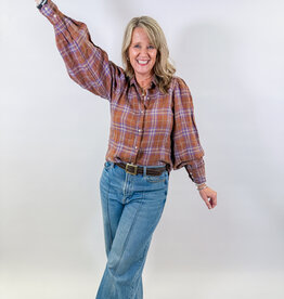 J.HOFFMAN'S Camille Top- Hazelnut Checks