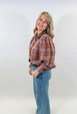 J.HOFFMAN'S Camille Top- Hazelnut Checks