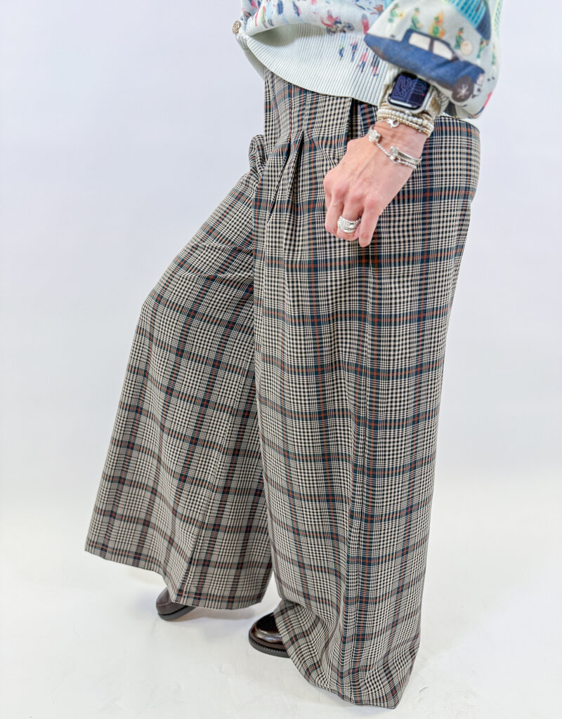 J.HOFFMAN'S Super Culotte Twill Pants- William Checks