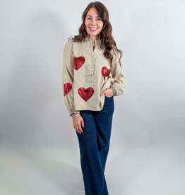 J.HOFFMAN'S Cupid Top- Metallic Hearts
