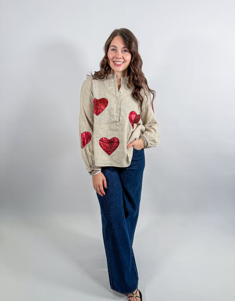 J.HOFFMAN'S Cupid Top- Metallic Hearts
