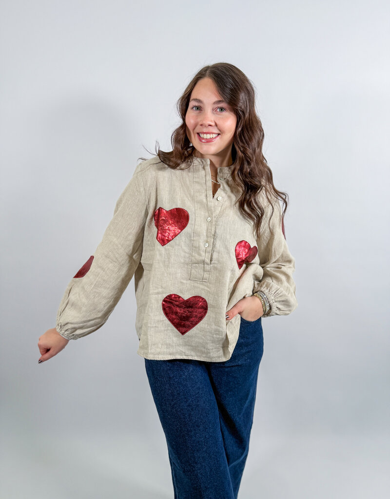 J.HOFFMAN'S Cupid Top- Metallic Hearts