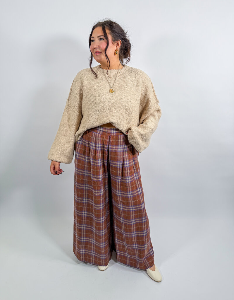 J.HOFFMAN'S Sabi Pant- Hazelnut Checks