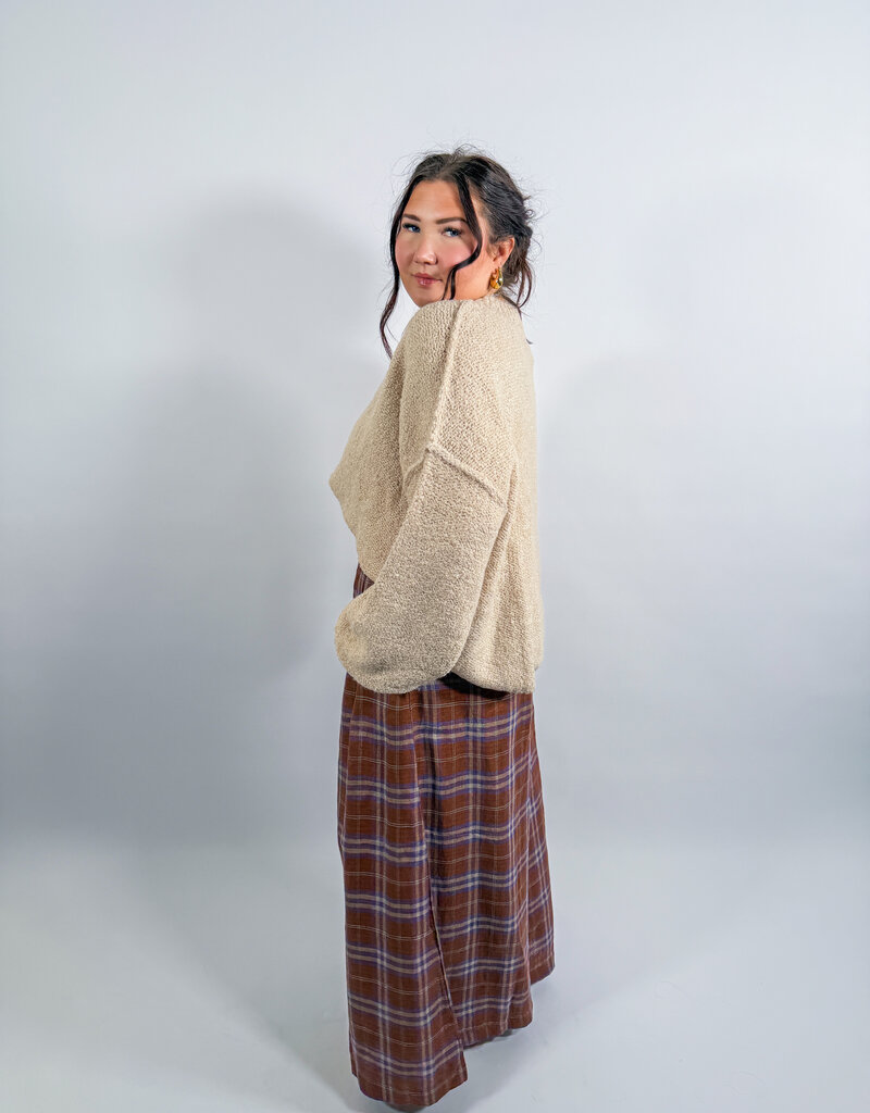 J.HOFFMAN'S Sabi Pant- Hazelnut Checks