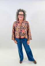 J.HOFFMAN'S Terry Popover Top- Plum