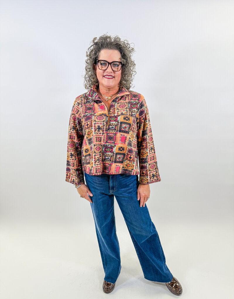 J.HOFFMAN'S Terry Popover Top- Plum