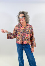 J.HOFFMAN'S Terry Popover Top- Plum