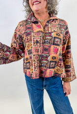 J.HOFFMAN'S Terry Popover Top- Plum