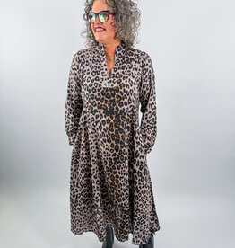 J.HOFFMAN'S Leopard Gauze Midi- Grey