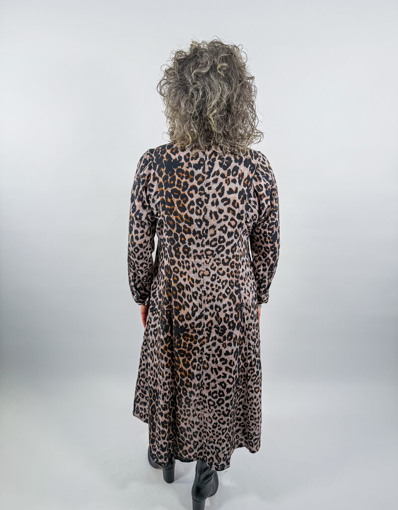 J.HOFFMAN'S Leopard Gauze Midi- Grey