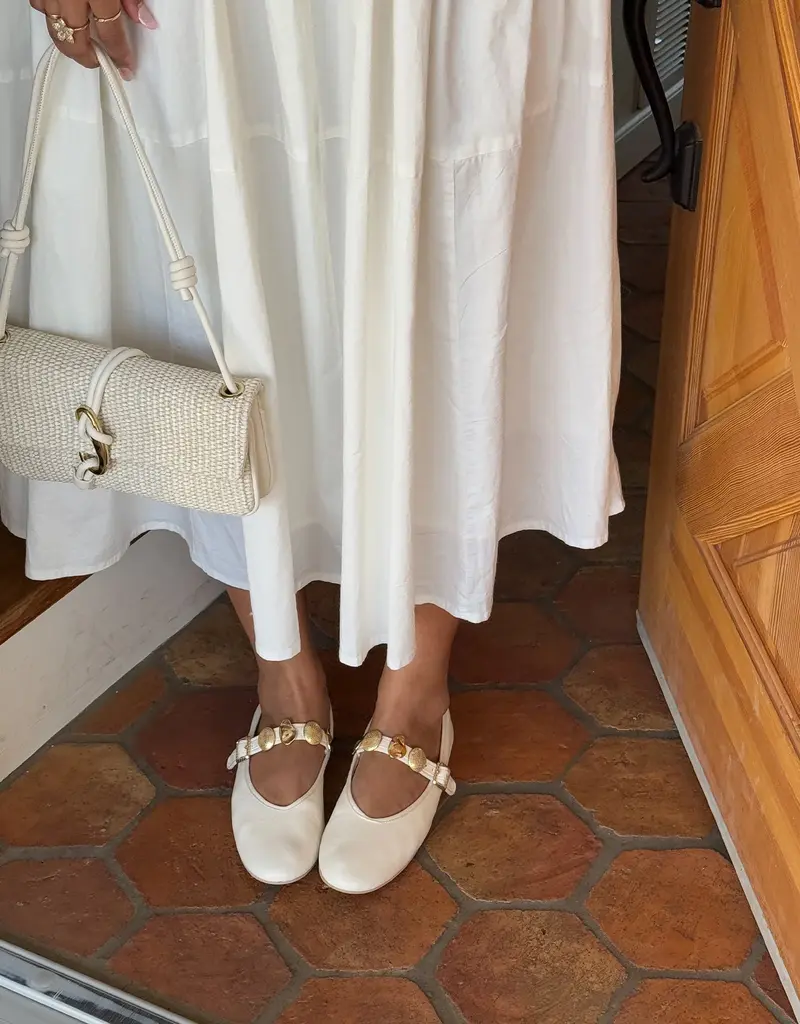 J.HOFFMAN'S Relan Ballet Flat- Off White